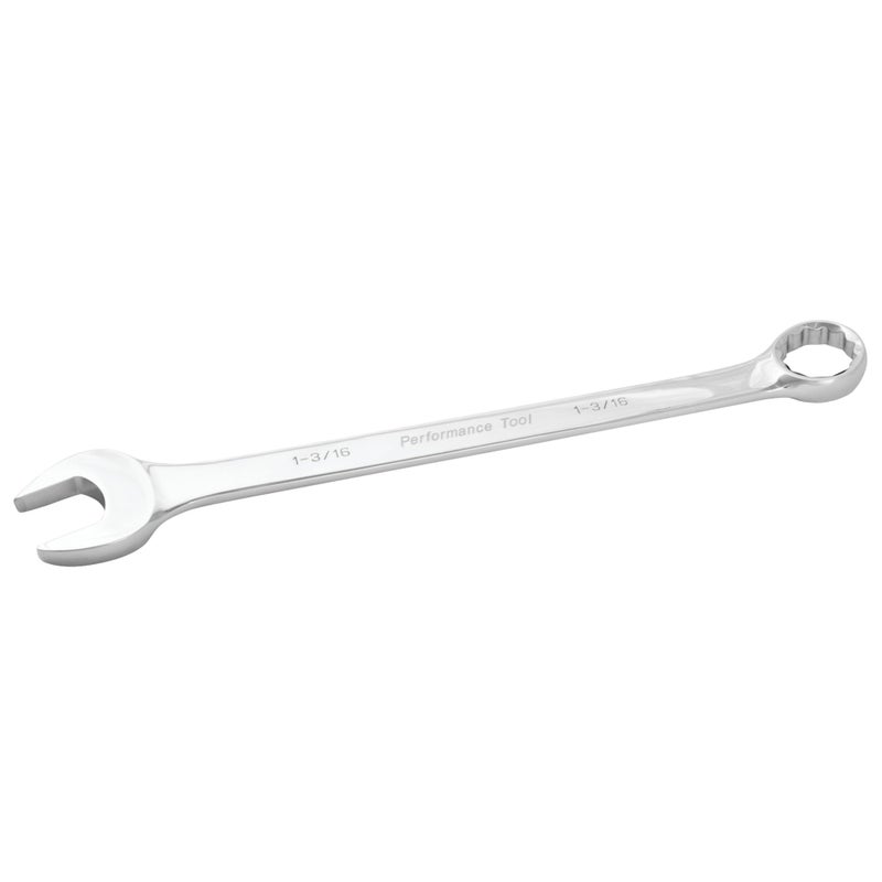 Performance Tool W30238 SAE Combo Wrench of Hardened Chrome Alloy Steel with Box End for Increased Torque, 1-3/16-Inch